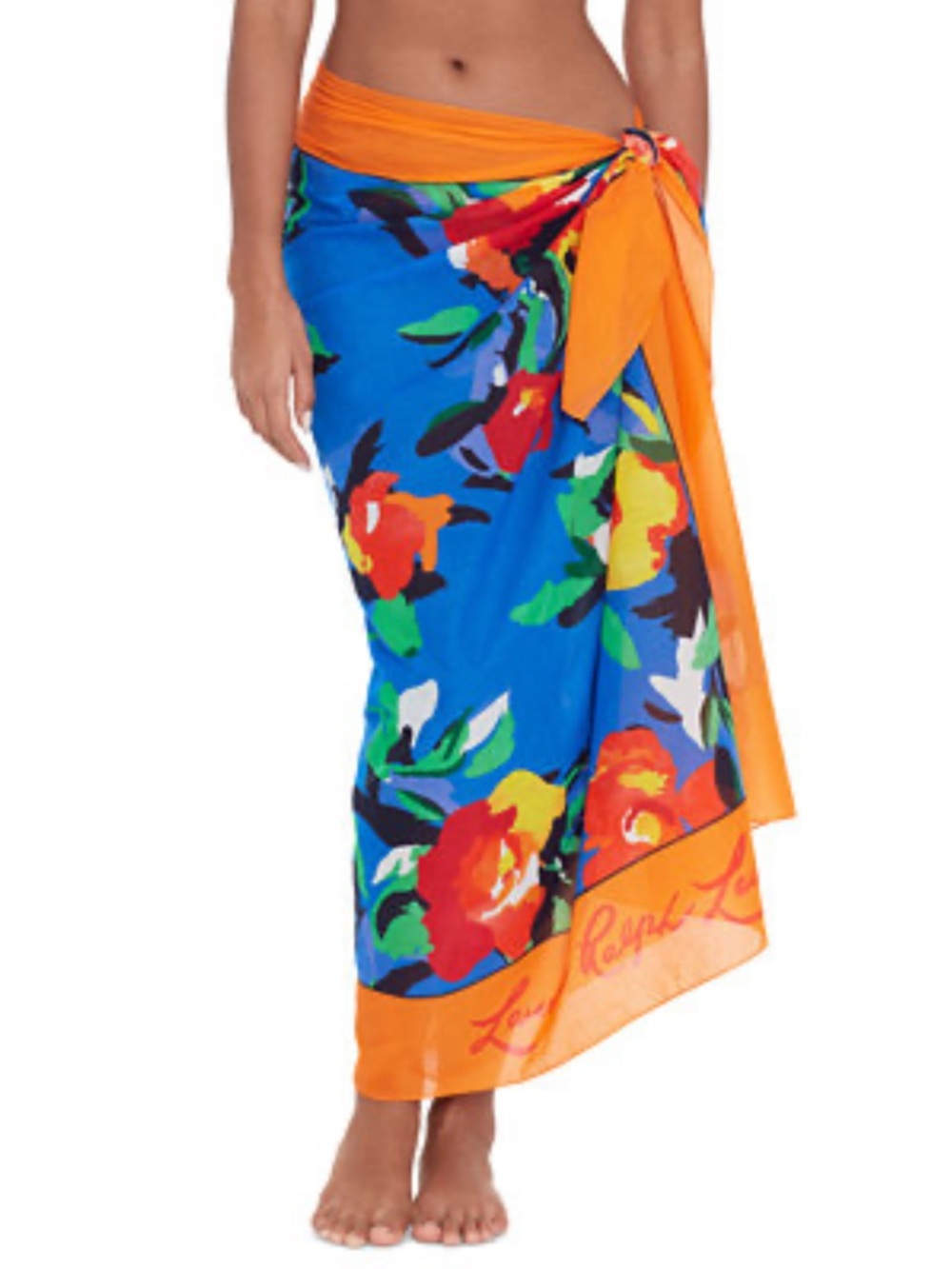 Ralph Lauren Floral Cotton Tropical Voile Pareo Cover-Up Swim Skirt Wrap